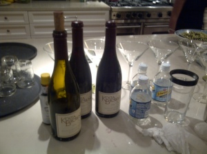 Wine bottles at Beverly  Hills dinner party